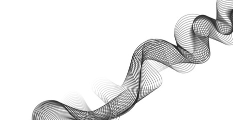 Wave Lines Pattern Abstract Background With Copy Space For Text. Vector Illustration. Technology Banner. Backdrop