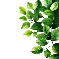 Fototapeta premium Vibrant green leaves showcasing the beauty of nature, perfect for adding a fresh touch to any design or project.