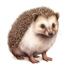 Watercolor Cute Hedgehog Isolated on a Transparent Background