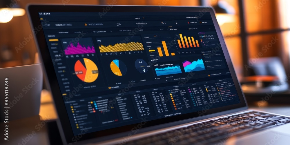 Poster Detailed debt management dashboard with interactive graphs and precise categories professional and sleek design