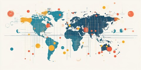 Infographic showing key global economic trends and their impact clear visual representation and informative