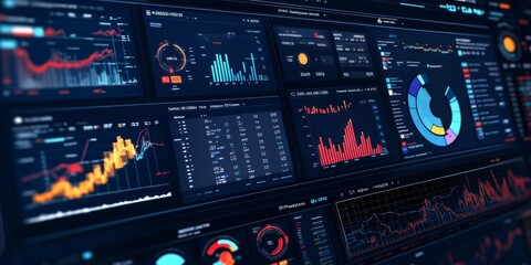 Obraz premium Asset management dashboard with detailed charts and performance metrics interactive and professional interface
