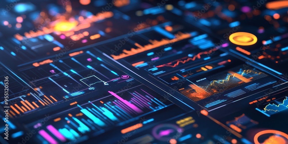 Poster Detailed illustration of financial security strategies with clear data points and colorful graphs professional personal finance visualization