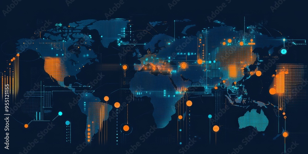 Poster infographic showcasing the benefits and challenges of cross-border investments clear visual represen