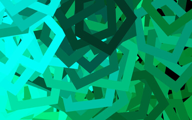Dark Green vector background with set of hexagons.