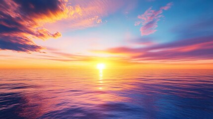 Obraz premium Golden Hour Sunset over Ocean