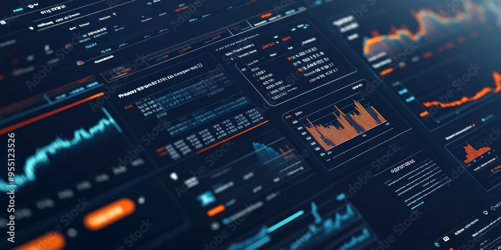 Poster Detailed individual investment dashboard with interactive graphs and precise categories professional and sleek design
