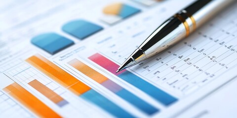 Obraz premium Illustrated report on business growth metrics with detailed charts and financial data professional and precise business document