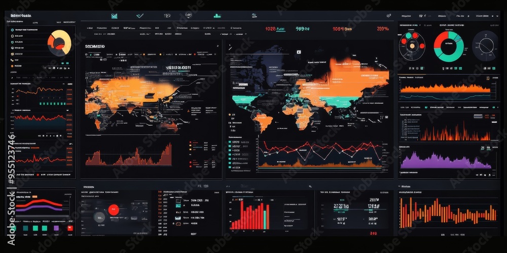 Leinwandbilder Detailed individual investment dashboard with interactive graphs and precise categories professional and sleek design