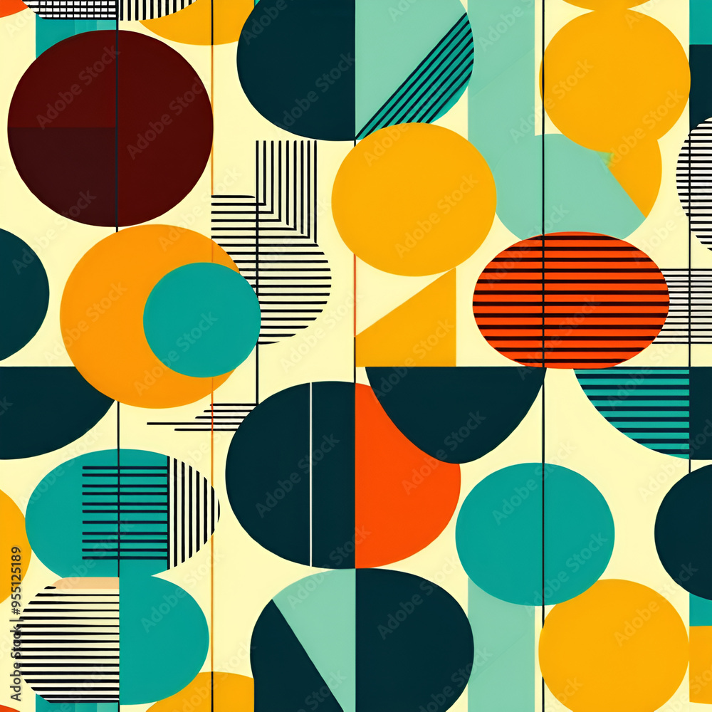 Wall mural seamless pattern with circles