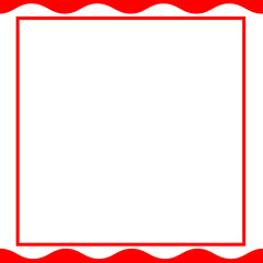 blue line square frame wave top edge and wave bottom bar