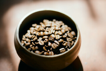 Coffee bean in ceramic.