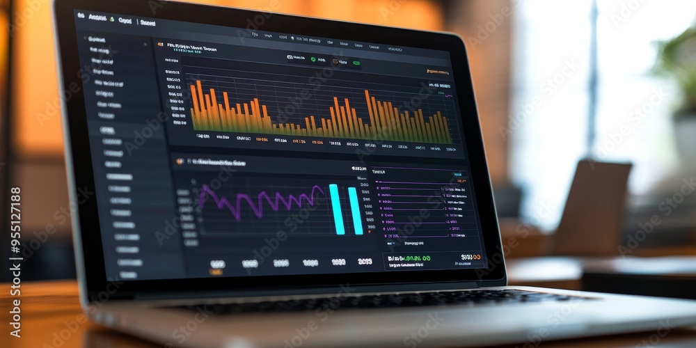 Poster Detailed personal savings dashboard with interactive graphs and precise milestones professional and sleek design