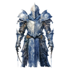 Fototapeta premium A Knight in Shining Blue Armor with Two Daggers