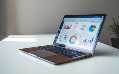 Laptop with Open Spreadsheet