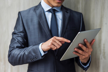 businessman with tablet