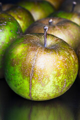 Golden Russet Apples on Table Close-up