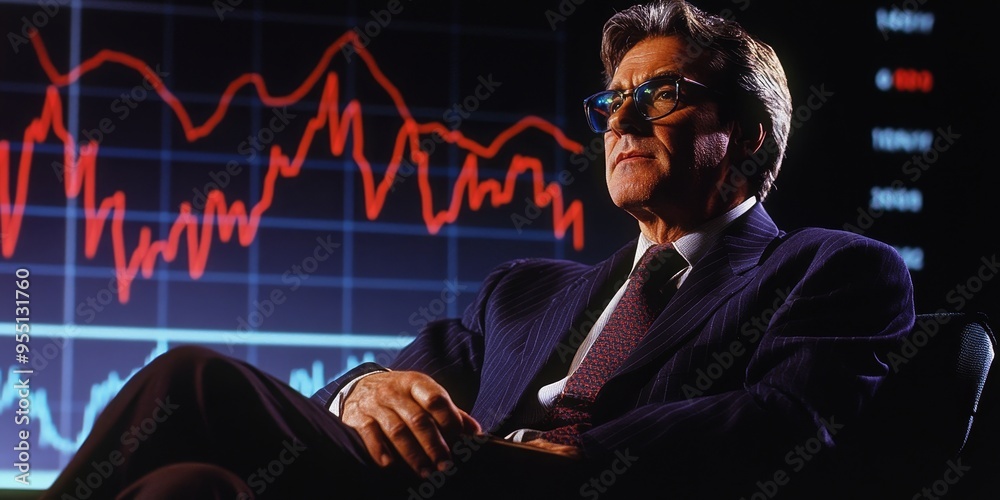 Poster Economist explaining inflation trends with graphs showing rising prices and declining currency value professional presentation