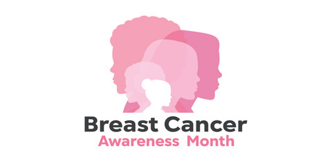 Breast Cancer Awareness Month. Womens. Great for cards, banners, posters, social media and more. White background. 