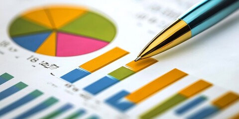 Financial presentation on budget planning with colorful charts and detailed analysis engaging and informative layout