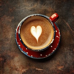 cup of coffee with flag texture