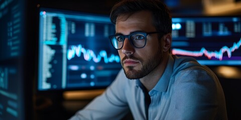 Financial analyst reviewing financial security measures on a digital platform secure and detailed interface