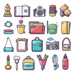 School and Office Supplies Illustration