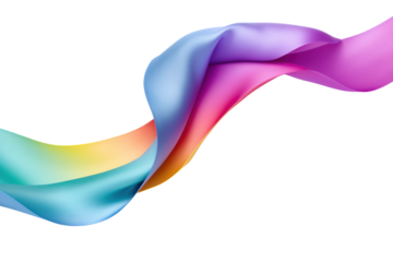 A rainbow ribbon isolated on white background