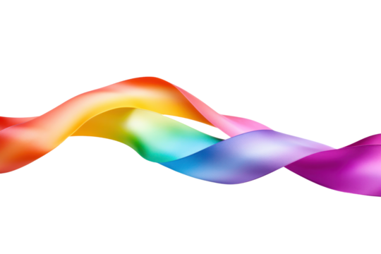 A rainbow ribbon isolated on white background