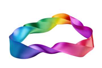 A rainbow ribbon isolated on white background