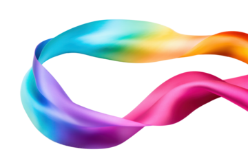 A rainbow ribbon isolated on white background