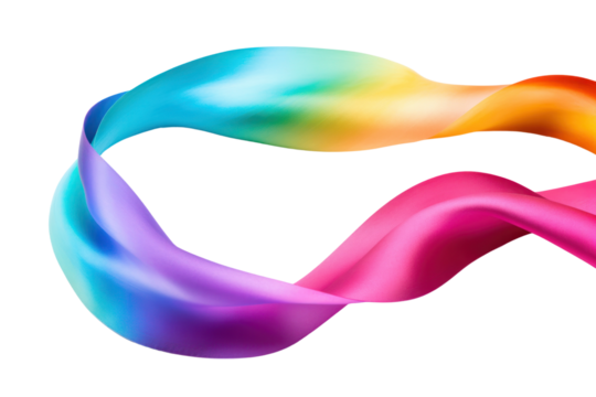 A rainbow ribbon isolated on white background