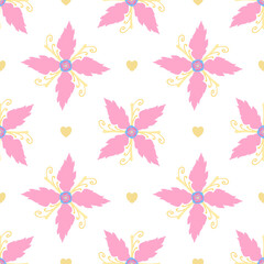 Seamless pattern in pink tone for fabric design 