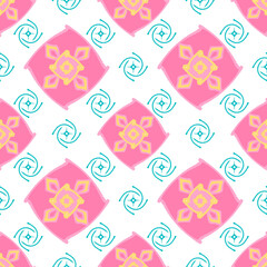 Seamless pattern in pink and blue tone for fabric design 