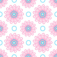 Seamless pattern in pink and blue tone for fabric design 