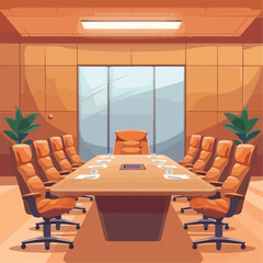 Empty meeting room interior office furniture conference table illustrationbusiness corporate design workspace background modern professional company empty room indoors architecture chair contemporary