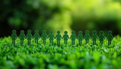 Teamwork, Unity, and Collaboration A Powerful Image of People Standing Together in a Grassy Environment