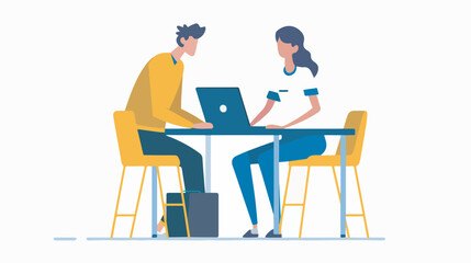 Business meeting colleagues coworkers office work discussion collaboration teamwork laptop computer technology communication corporate professional team brainstorming strategy planning isolated