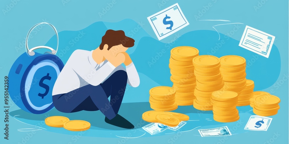 Fototapete Infographic showing effective debt management techniques with clear visual representation and practical advice educational and engaging