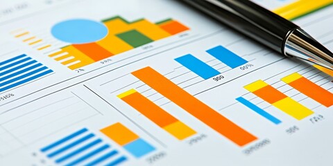 Obraz premium Financial presentation on personal finance management with colorful charts and detailed analysis engaging and informative layout