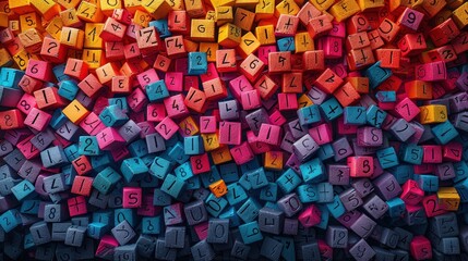 letters and numbers, colorful background, illustration, wallpaper