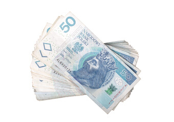 Stack of Polish 50 Zloty Banknotes