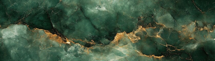 Elegant deep green marble texture with golden veins, sophisticated and luxurious background for design projects and interior decor.