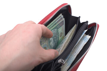 Polish 100 Zloty Banknotes Scattered in a Close-Up View