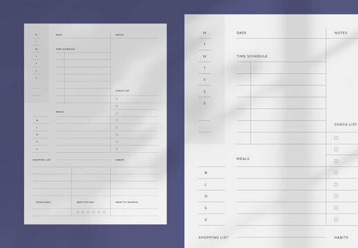 Minimal Day Management Planner Layout