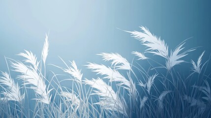 Kans Grass in Papercut Style - Elegant Nature Design