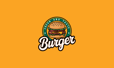 Fototapeta premium Colorful burger logo with text 