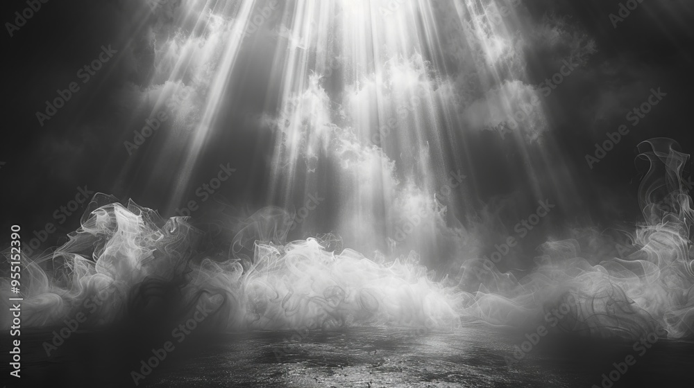 Poster the sun's rays are casting a warm glow on the scene, creating a sense of peace