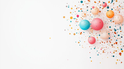 Vector, celebration confetti, white background, minimalism.