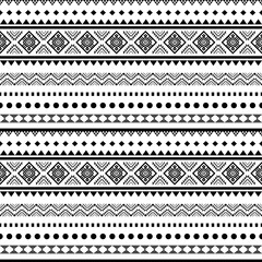 Ancient echoes Aztec geometric seamless patterns southwest Navajo Native American tribal ethnic black and white for textile printing